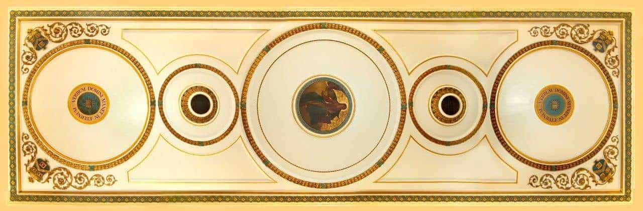 Gilding and Gold Leaf Decorating painted on ceiling in manor house by Marshels