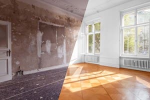 before and after decorated room