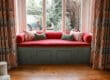 Newly painted bay window storage box