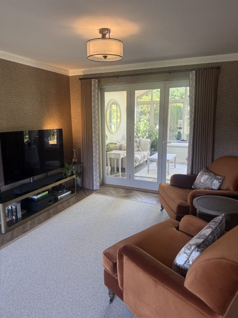 two copper armchairs in period home renovation