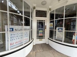 Front of Farnham Herald after refurbishment work by Marshels